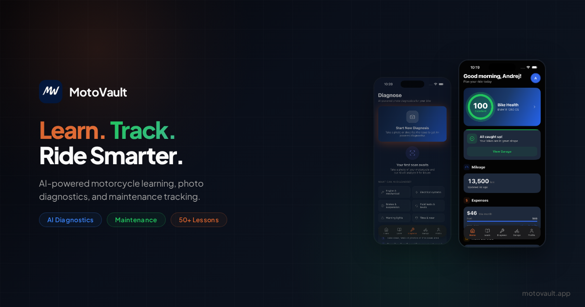 MotoVault: Motorcycle Trip Planning, Maintenance Tracking & AI Diagnostics